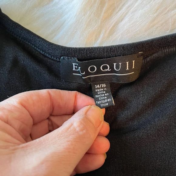 Eloquii Black Top Shirt Blouse Short Sleeve‎ Sheer Cutouts Size Women 14/16 NWT - Picture 6 of 10